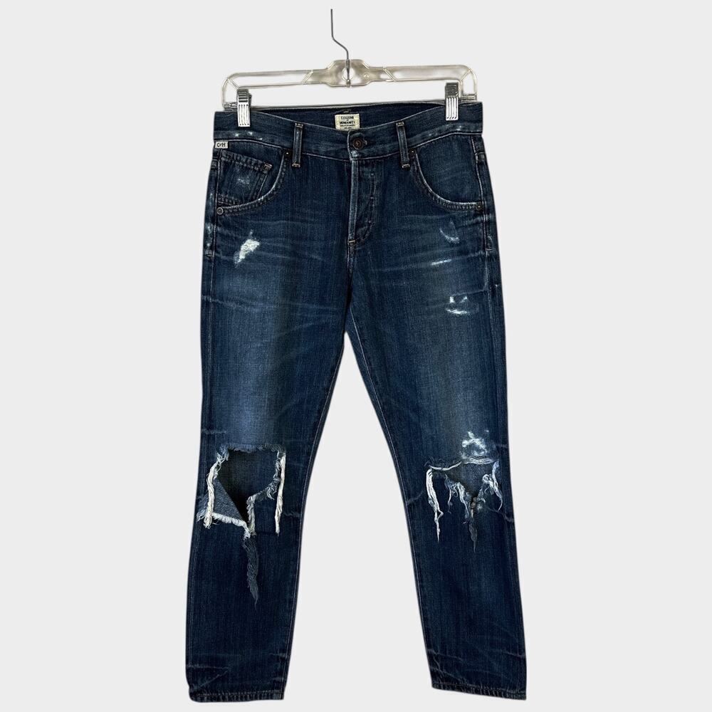 CITIZENS OF HUMANITY Skyler Low Rise Jeans Size 25 Legacy Wash Crop Distressed